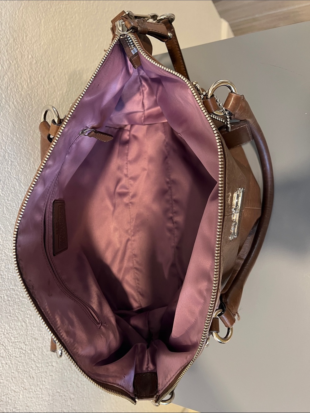 Coach Brown Leather Shoulder Satchel - Picture 3 of 5